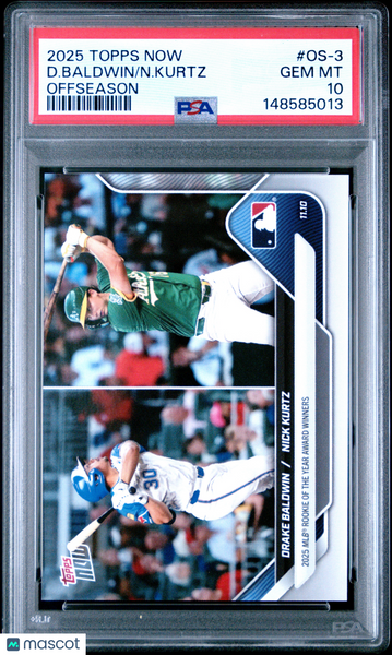 N. Kurtz D. Baldwin - 2025 Topps Now Offseason PSA 10