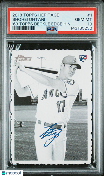 Shohei Ohtani - 2018 Topps Heritage Topps Deckle Edge  '69 H. N. PSA 10
