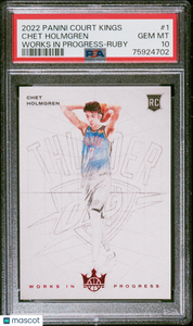 Chet Holmgren - 2022 Panini Court Kings Works In Progress Ruby PSA 10 79/149