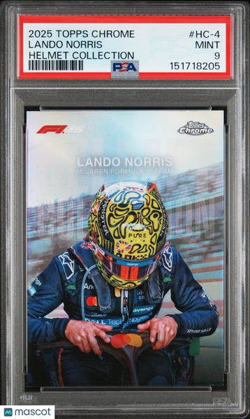 Lando Norris - 2025 Topps Chrome Formula 1 Helmet Collection PSA 9