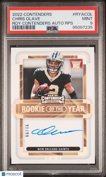 Chris Olave - 2022 Panini Contenders ROTY Contenders Autos RPS Roy PSA 9 91/99