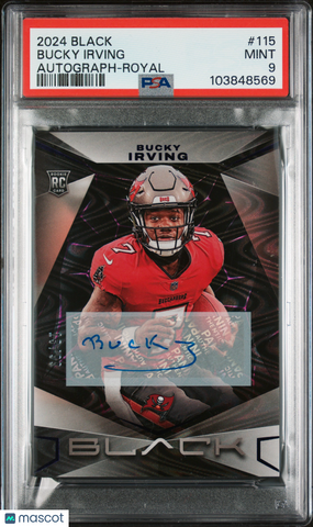 Bucky Irving - 2024 Panini Black Autograph Royal PSA 9 /99