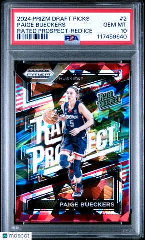 Paige Bueckers - 2024 Panini Prizm Draft Picks Rated Prospect Red Ice PSA 10