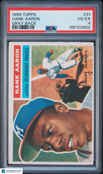 Hank Aaron - 1956 Topps Gray Back #31 PSA 4