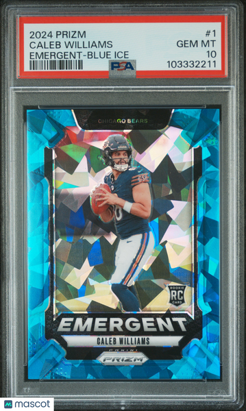 Caleb Williams - 2024 Panini Prizm Emergent Blue Ice PSA 10