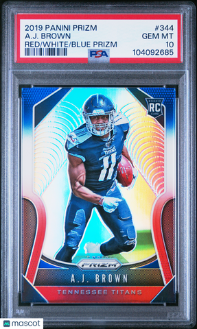 A. J. Brown - 2019 Panini Prizm Red White Blue PSA 10