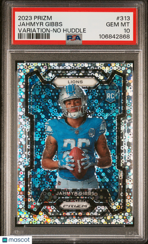 Jahmyr Gibbs - 2023 Panini Prizm Variation No Huddle PSA 10