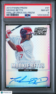 Mookie Betts - 2013 Panini Prizm Perennial Draft Picks Prospect Signatures PSA 8