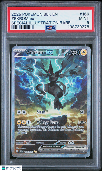 2025 Pokemon BLK EN-Black Bolt Zekrom EX Special Illustration Rare PSA 9 #166