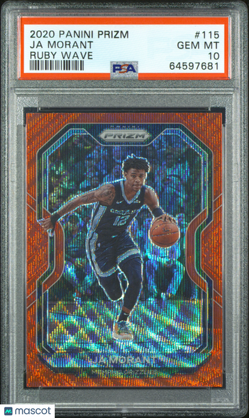 Ja Morant - 2020 Panini Prizm Ruby Wave PSA 10