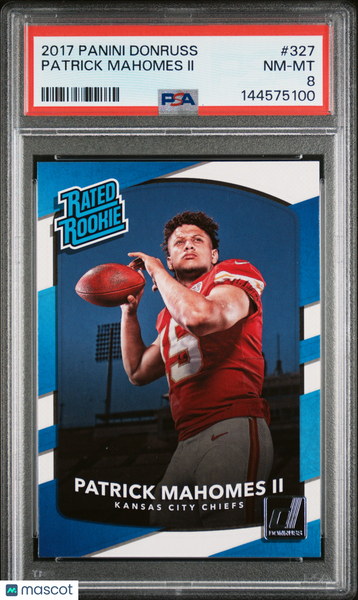 Patrick Mahomes II - 2017 Panini Donruss PSA 8