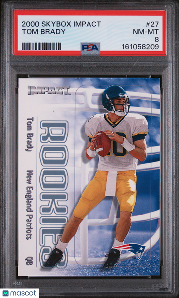 Tom Brady - 2000 Skybox Impact Rookie #27 PSA 8