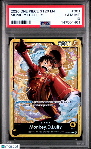 2026 One Piece Starter Deck St29-Egghead Monkey D. Luffy PSA 10 #001