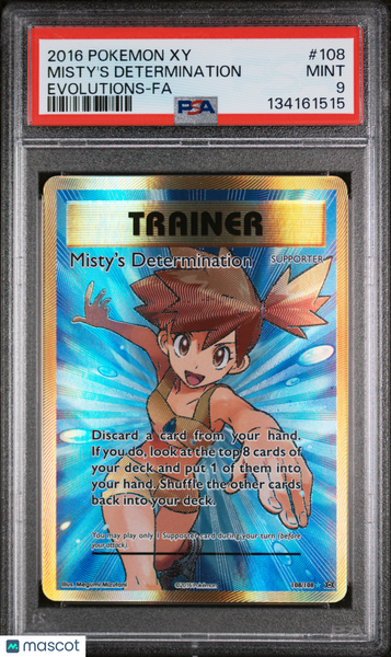 2016 Pokemon Xy Evolutions Misty's Determination Evolutions-Fa PSA 9 #108