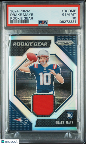Drake Maye - 2024 Panini Prizm Rookie Gear PSA 10
