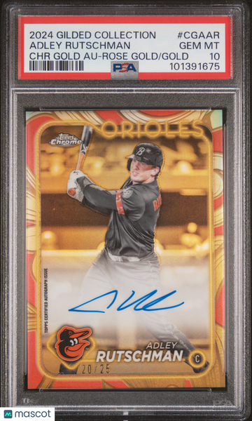 Adley Rutschman - 2024 Topps Gilded Collection Gold Autograph Rose PSA 10 20/25