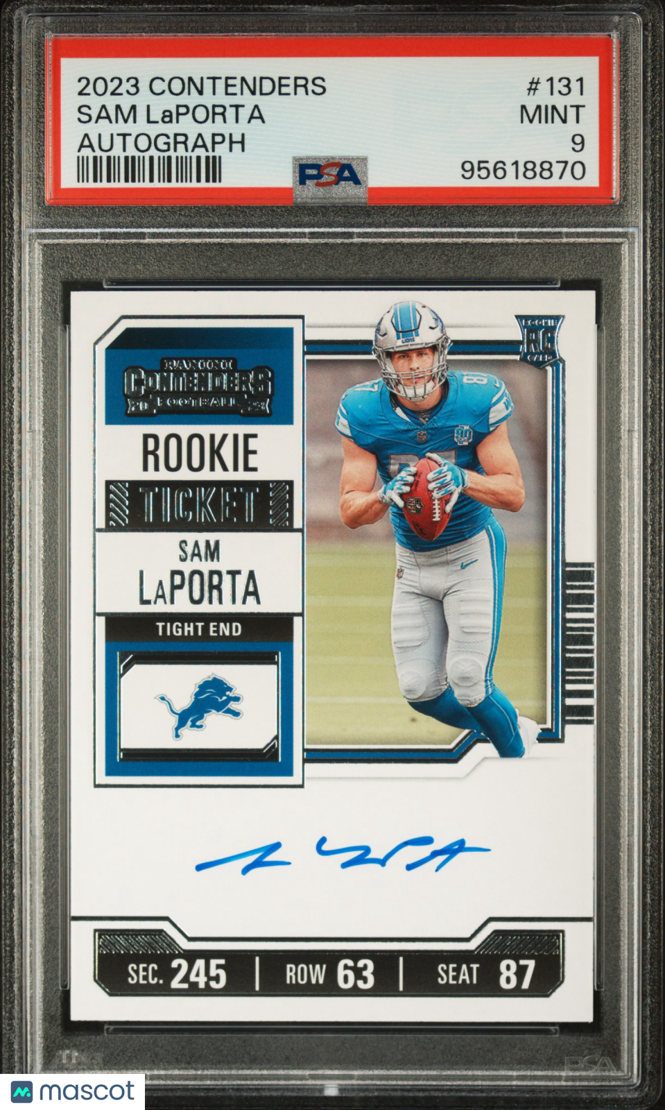 Sam Laporta - 2023 Panini Contenders Rookie Auto Autograph PSA 9