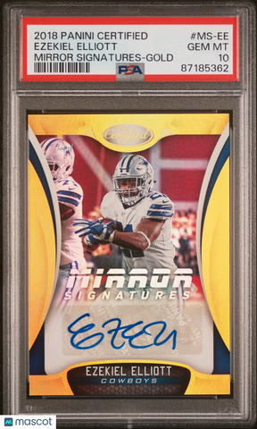 Ezekiel Elliott - 2018 Panini Certified Mirror Signatures Gold PSA 10 /7