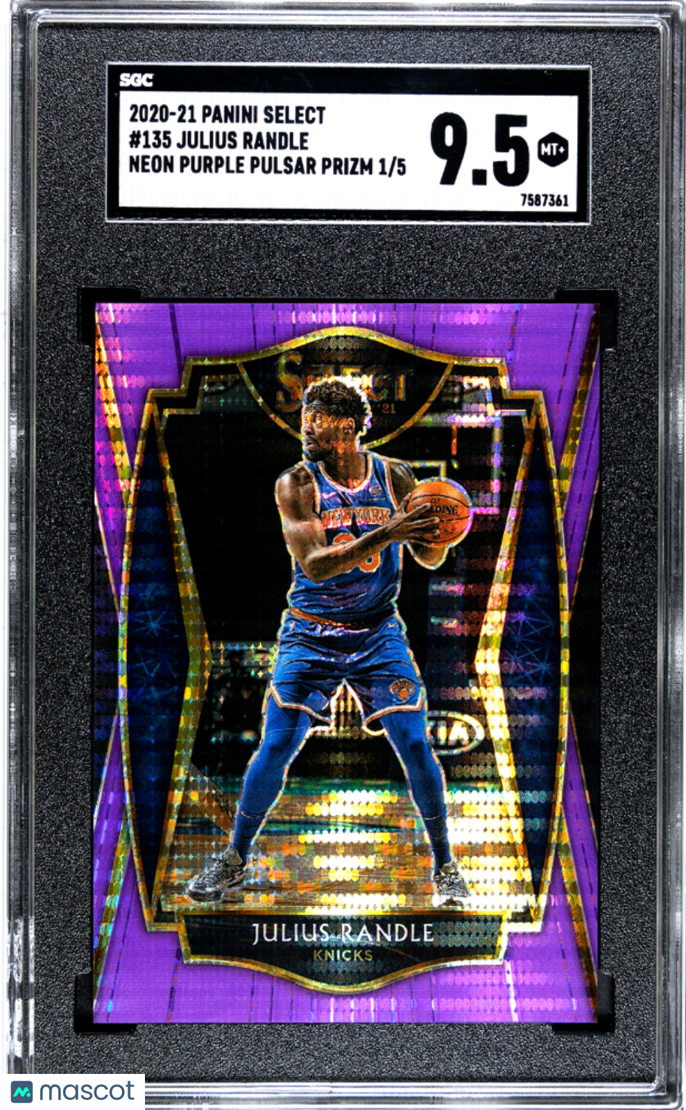 Julius Randle - 2020 Panini Select Neon Purple Pulsar Prizm SGC 9.5