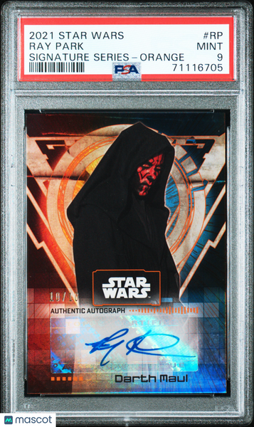 2021 Star Wars Signature Series Autographs Ray Park Orange /10 PSA 9