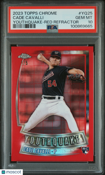 Cade Cavalli - 2023 Topps Chrome Youthquake Red Refractor PSA 10 1/5