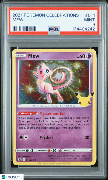 2021 Pokemon Celebrations Mew PSA 9 #011