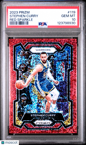 Stephen Curry - 2023 Panini Prizm Red Sparkle SP PSA 10 #119 Warriors