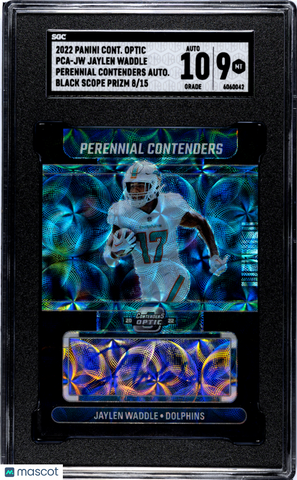 Jaylen Waddle 2022 Panini Contenders Optic Perennial Auto Black Scope SGC 9 /15