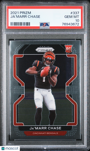 Ja’Marr Chase - 2021 Panini Prizm Football Rookie #337 PSA 10