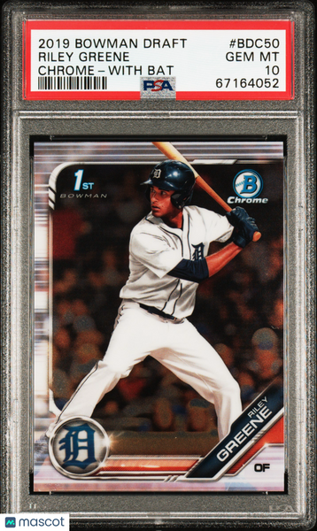 Riley Greene - 2019 Bowman Draft Chrome With Bat PSA 10