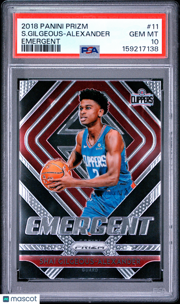S. Gilgeous-Alexander - 2018 Panini Prizm Emergent PSA 10