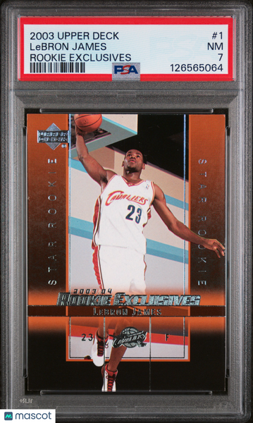 LeBron James - 2003 Upper Deck Rookie Exclusives PSA 7