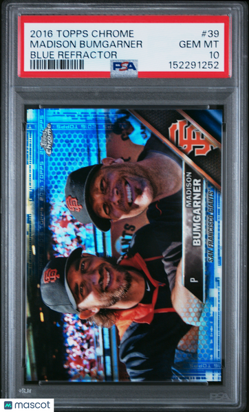 Madison Bumgarner - 2016 Topps Chrome Blue Refractor 74/150 PSA 10