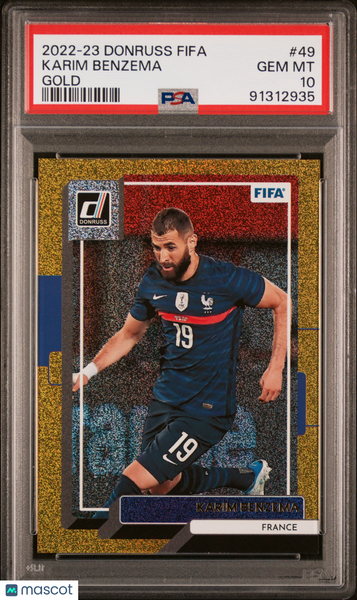Karim Benzema - 2022 Panini Donruss FIFA Gold PSA 10