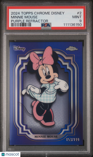 2024 Topps Chrome Disney Minnie Mouse #2 PSA 9
