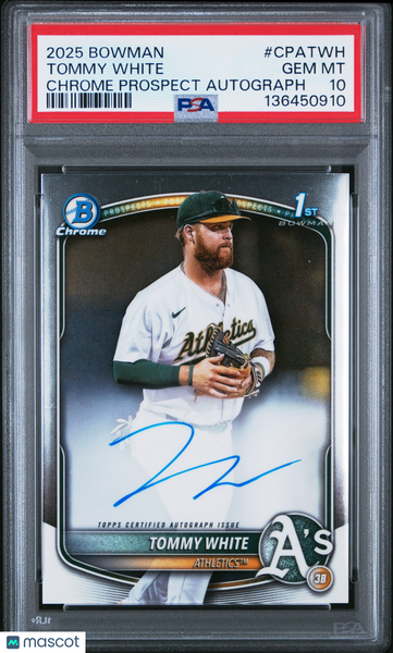 Tommy White - 2025 Bowman Chrome Prospect Autographs PSA 10