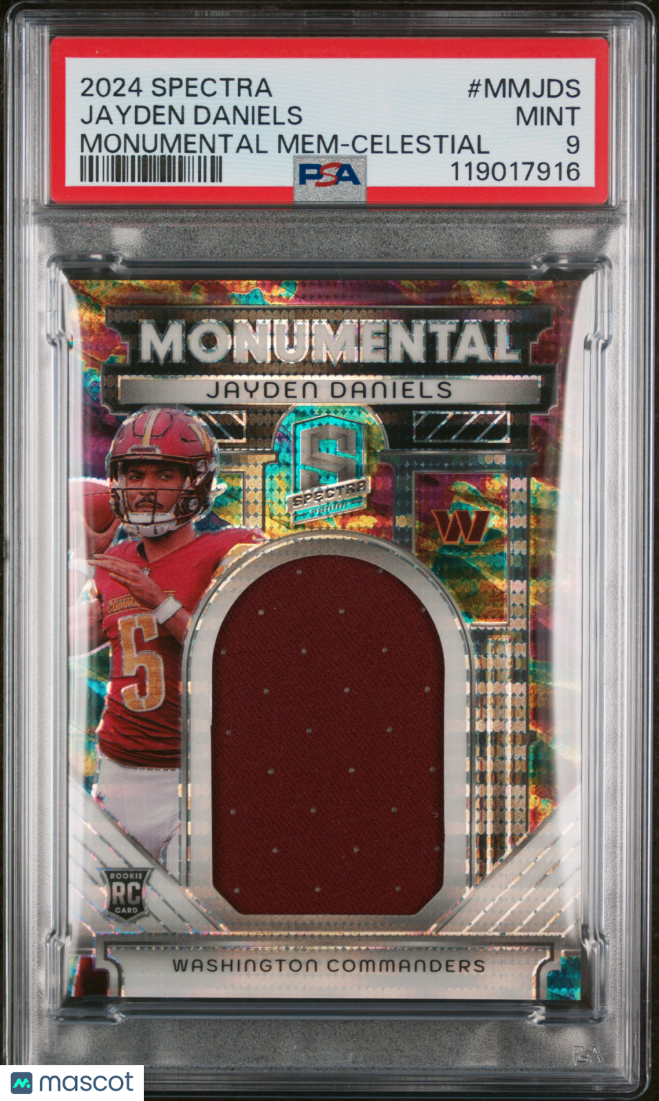 Jayden Daniels - 2024 Panini Spectra Monumental Memorabilia Celestial PSA 9