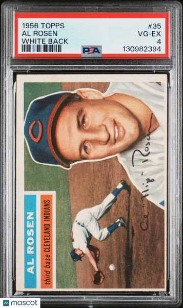 Al Rosen - 1956 Topps White Back PSA 4
