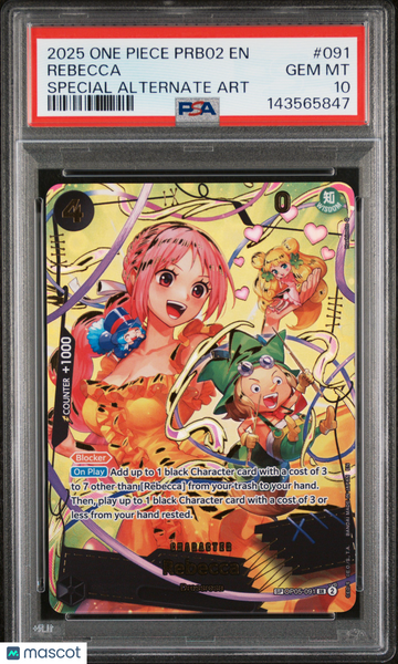 2025 One Piece Prb02 Vol.2 Rebecca Special Alternate Art PSA 10 #091