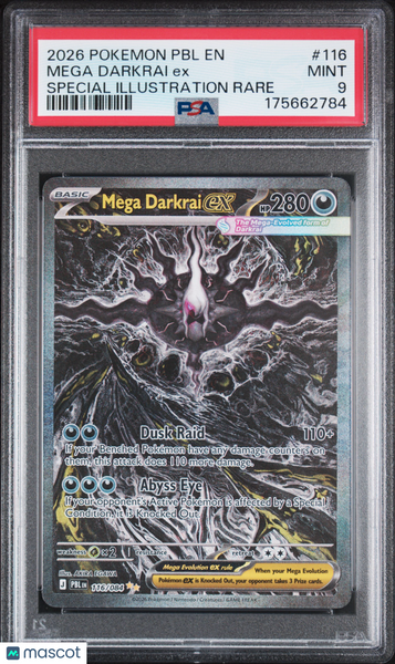2026 Pokemon Pitch Black Mega Darkrai EX Special Illustration Rare PSA 9 #116