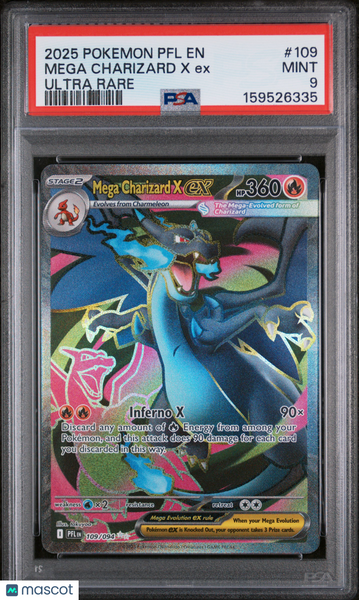 2025 Pokemon PFL EN-Phantasmal Flames Mega Charizard X EX Ultra Rare PSA 9 #109