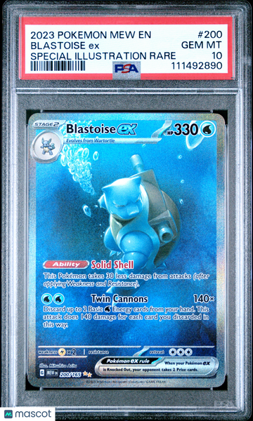 2023 Pokemon Mew EN-151 Blastoise EX Special Illustration Rare PSA 10 #200