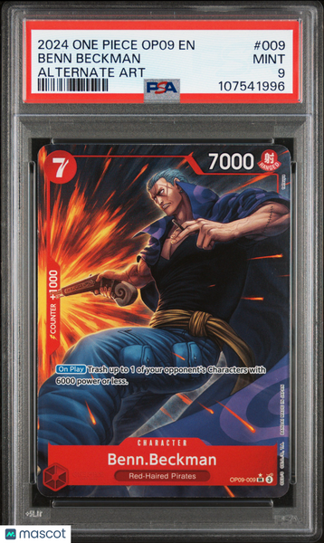 2024 One Piece Op09 Emperors New World Benn Beckman Alternate Art PSA 9 #009