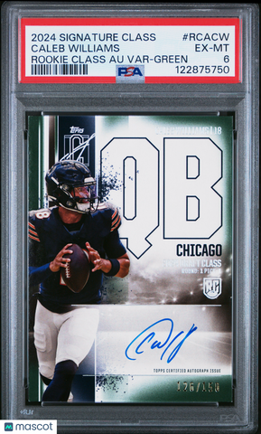 Caleb Williams - 2024 Topps Signature Rookie Class Autograph Green PSA 6 126/150