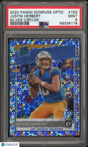Justin Herbert - 2020 Panini Donruss Optic Silver Circles PSA 9 42/125