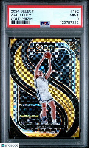 Zach Edey - 2024 Panini Select Gold Prizm PSA 9