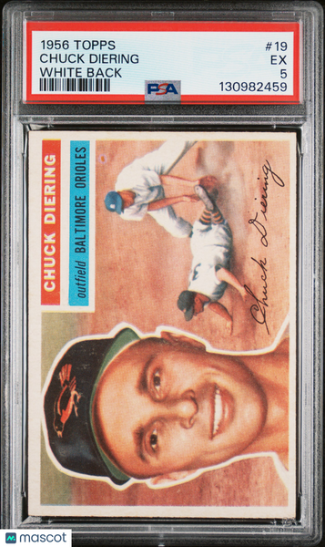 Chuck Diering - 1956 Topps White Back PSA 5