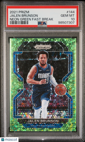 Jalen Brunson - 2021 Panini Prizm Neon Green Fast Break PSA 10