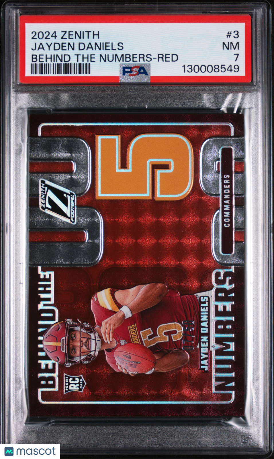 Jayden Daniels - 2024 Panini Zenith Behind The Numbers Red PSA 7 07/50