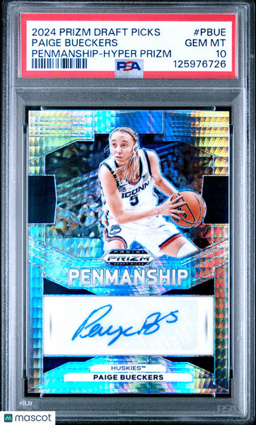 Paige Bueckers - 2024 Panini Prizm Draft Picks Penmanship Hyper PSA 10